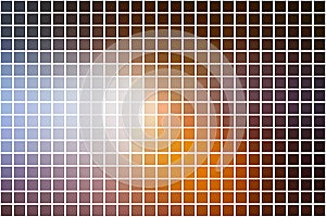 Brown orange white square mosaic background over white