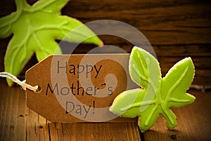 Brown Organic Label With English Text Happy Mothers Day