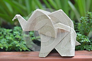 Brown origami elephant