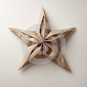 Brown Origami Star For Decoration - 3d Illustration