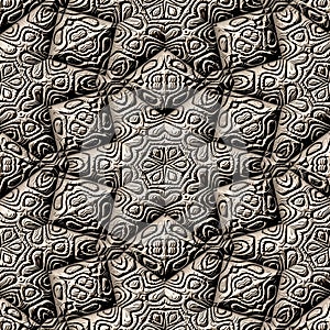 Brown ornaments pattern with lines, abstract texture, greatful background