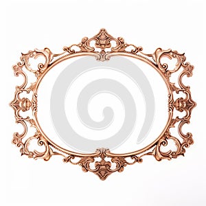 Vintage Bronze Frame Design On White Background
