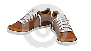 Brown pair of sport sneakers