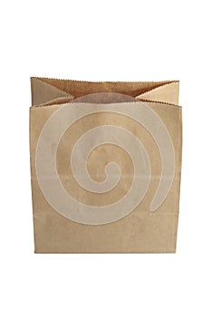 Brown paper bag isolate on a white background