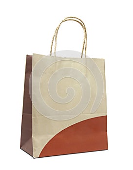 Brown paper bag isolated