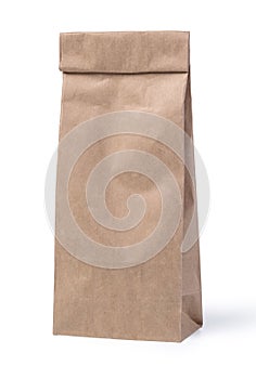 Brown paper bag isolated on white