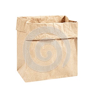 Brown Paper Bag Isolated on a White