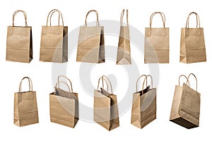 Brown paper bags high resolution multi views collection