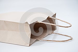 Brown paper bags isolate on white background