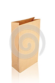 Brown paper bags isolated on white background