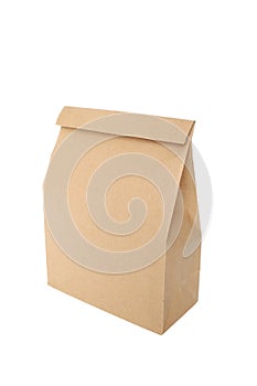 Brown paper bags isolated on white background