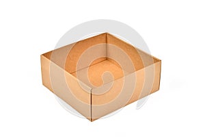 Brown paper box on white background