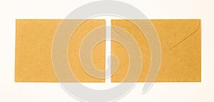 Brown paper envelope document on white background
