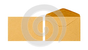 Brown paper envelope document on white background