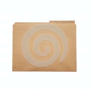 Brown Paper Folder with Tab on Transparent Background Clipping Path Office Organizer