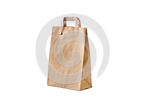A brown paper gift bag with handles