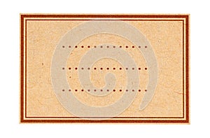 A brown paper label.