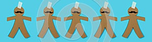 Brown paper man dolls, web banner