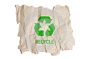 Brown Paper with Recycle Symbol photo