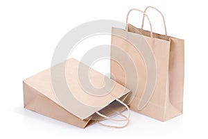 Brown paper shopping bags photo