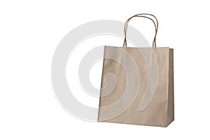 Brown paper shopping bags, isolated on a white background