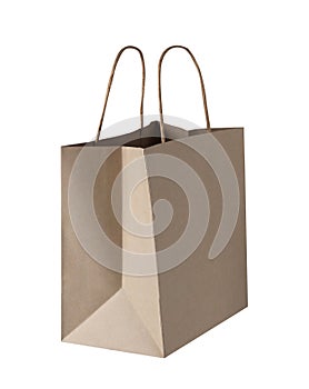 Brown paper shopping bags, isolated on a white background