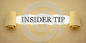 Brown Paper work with insider tip and insider information photo