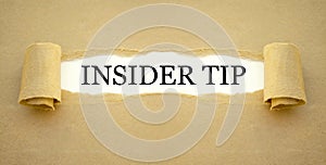 Brown Paper work with insider tip and insider information