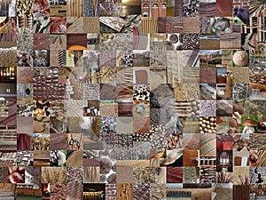 BROWN patchwork photomontage background photo