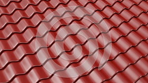 Brown pattern of roof tile 3D. Architecture detail