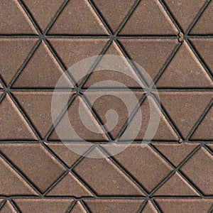 Brown Pave Slabs in the Form of Triangles and photo