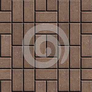 Brown Pave Slabs Rectangles Laid out in a Chaotic