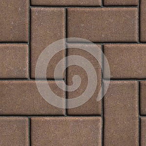 Brown Paving of Sidewalk Slabs Rectangles