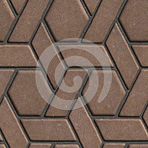 Brown Paving Slabs Built of parallelograms and photo