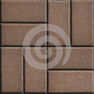 Brown Paving Slabs of Rectangles Laid Out on Two