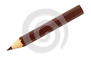 Brown pencil on white