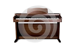 Brown piano isolated on a white background