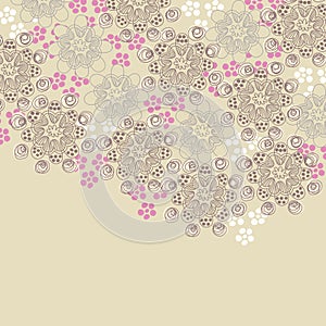 Brown and pink floral design
