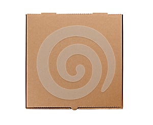 Brown Pizza Box, top view, copy space