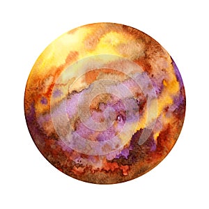 Brown planet art abstract universe star mental mind spiritual watercolor painting illustration design