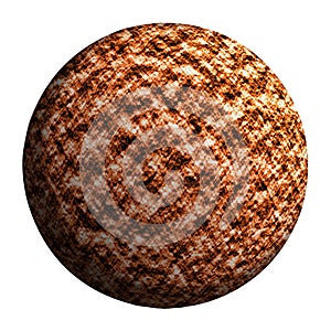 Brown planet isolated and add clipping path