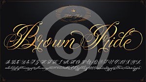 Brown Pride golden lettering