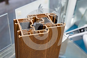 Brown Pvc window cross section
