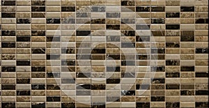 Brown random mosaic tiles