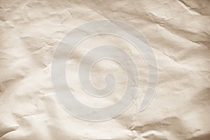 Brown recycled kraft paper crumpled vintage texture background for letter. Abstract parchment old retro page grunge blank