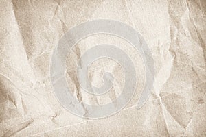 Brown recycled kraft paper crumpled vintage texture background for letter. Abstract parchment old retro page grunge blank