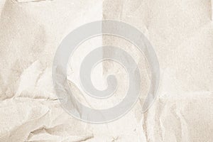 Brown recycled kraft paper crumpled vintage texture background for letter. Abstract parchment old retro page grunge blank