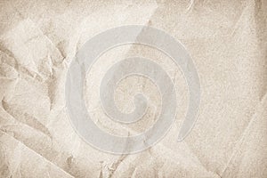 Brown recycled kraft paper crumpled vintage texture background for letter. Abstract parchment old retro page grunge blank