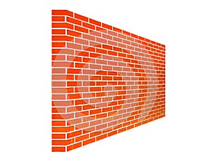 Brown and red brick wall texture background material of industry building construction on white background