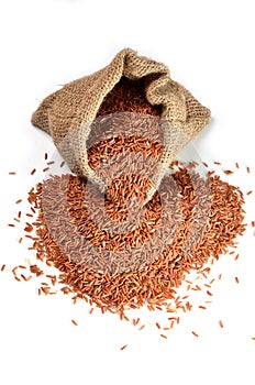 Brown rice in bag